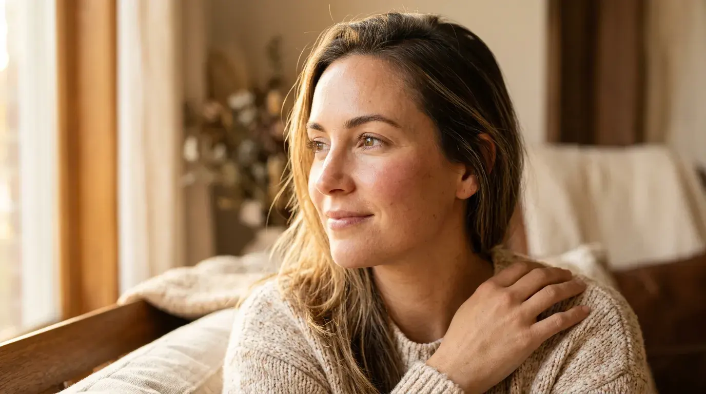 Woman with healthy glowing skin following a post-summer skincare routine in Pickering