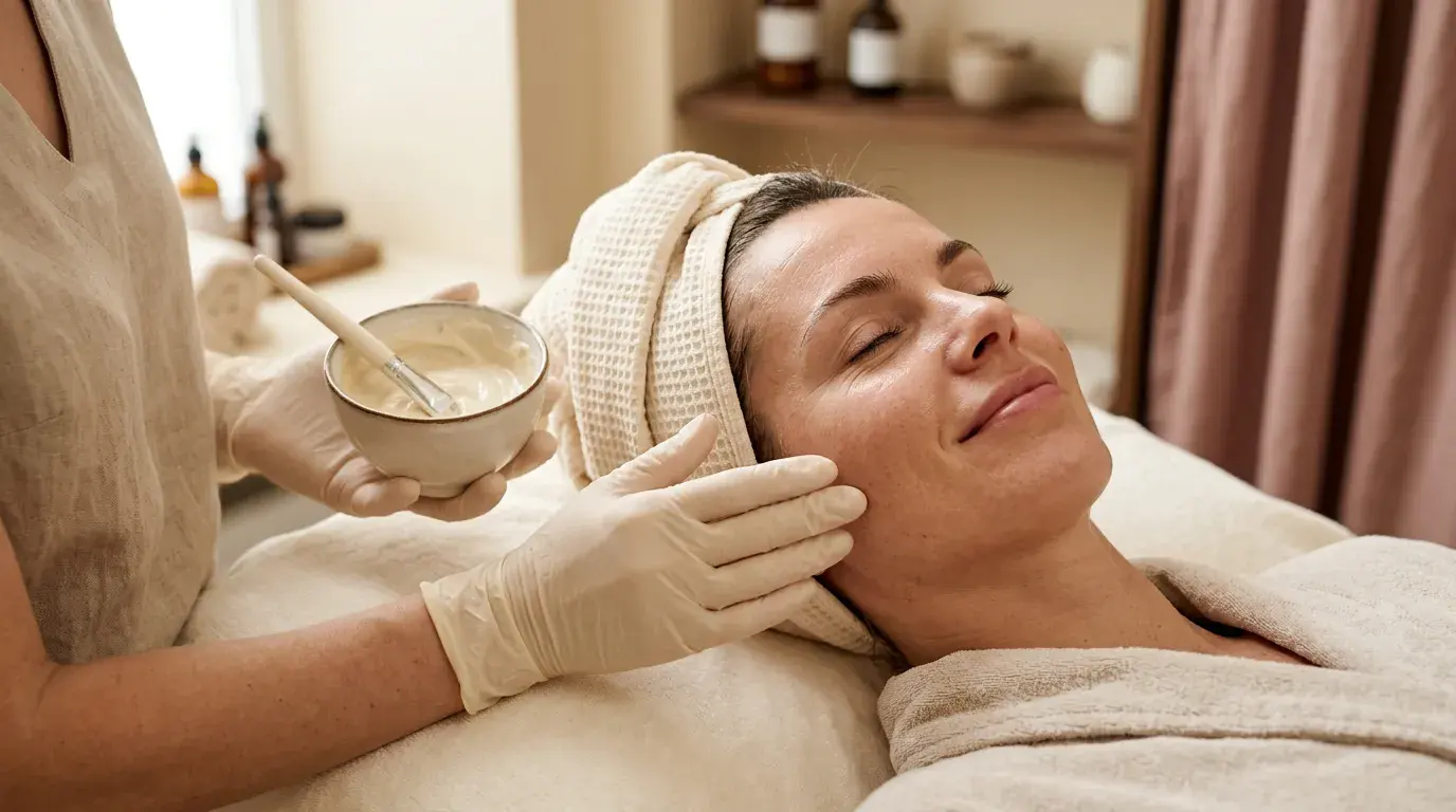 Woman receiving a vampire facial PRP microneedling treatment in Pickering