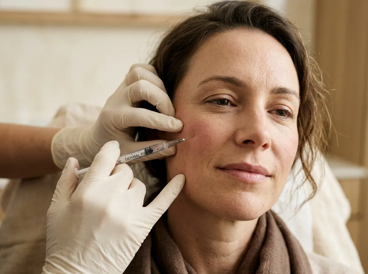 Dermal filler injection for cheek volume during facial balancing in Pickering