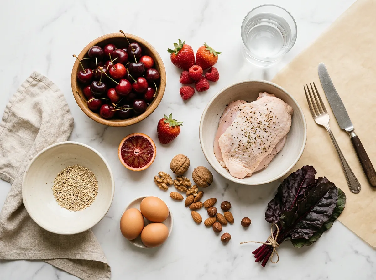 Healthy nutrition flatlay to support fitness goals in Pickering