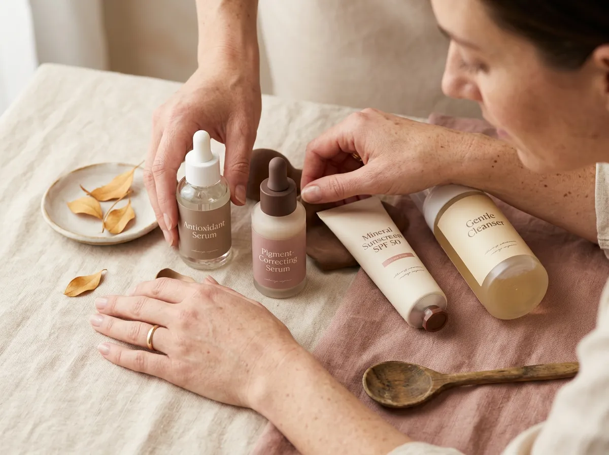 Brightening skincare and sunscreen routine to support laser facial results in Pickering
