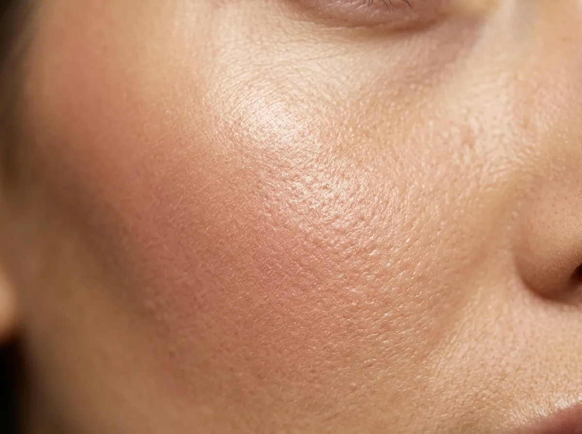 Close-up of smooth, glowing skin texture after chemical peel results in Pickering