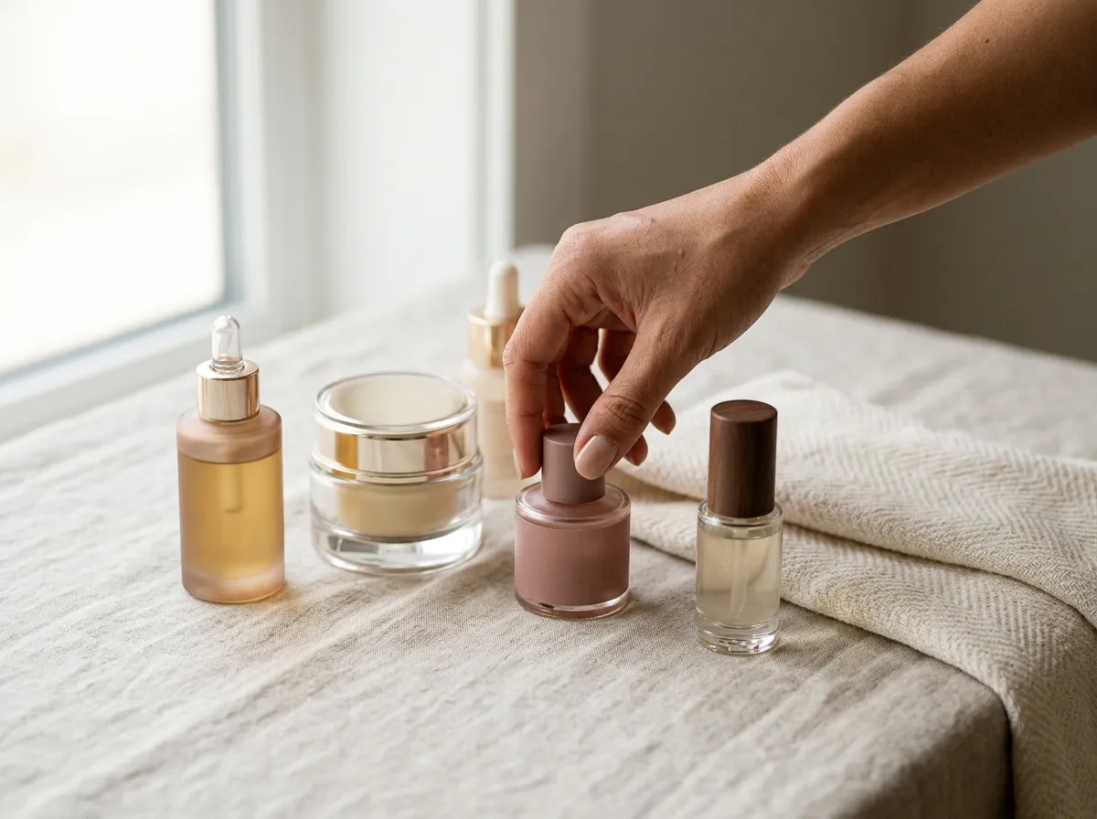 Post-microneedling skincare aftercare routine flatlay in Pickering
