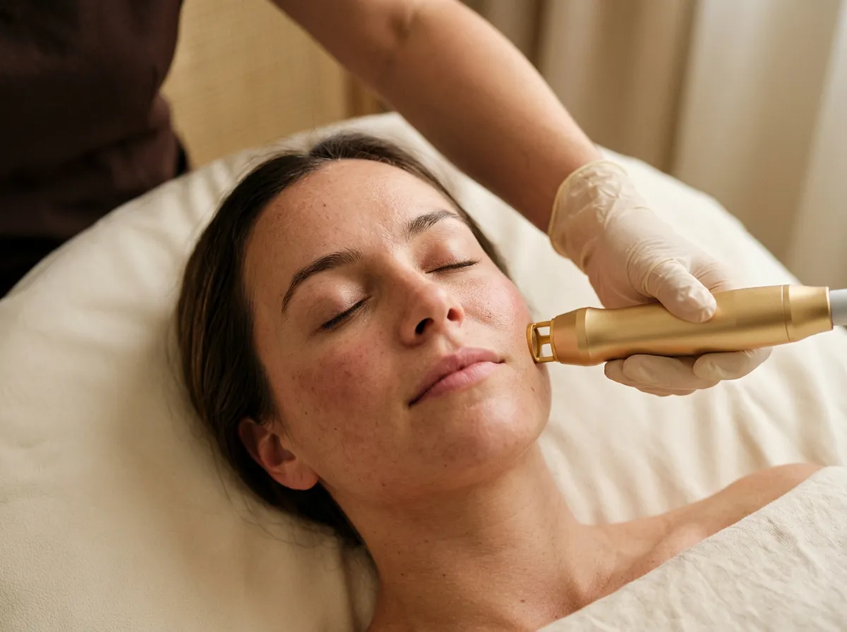 Fotona 4D laser facial treatment in progress in Pickering