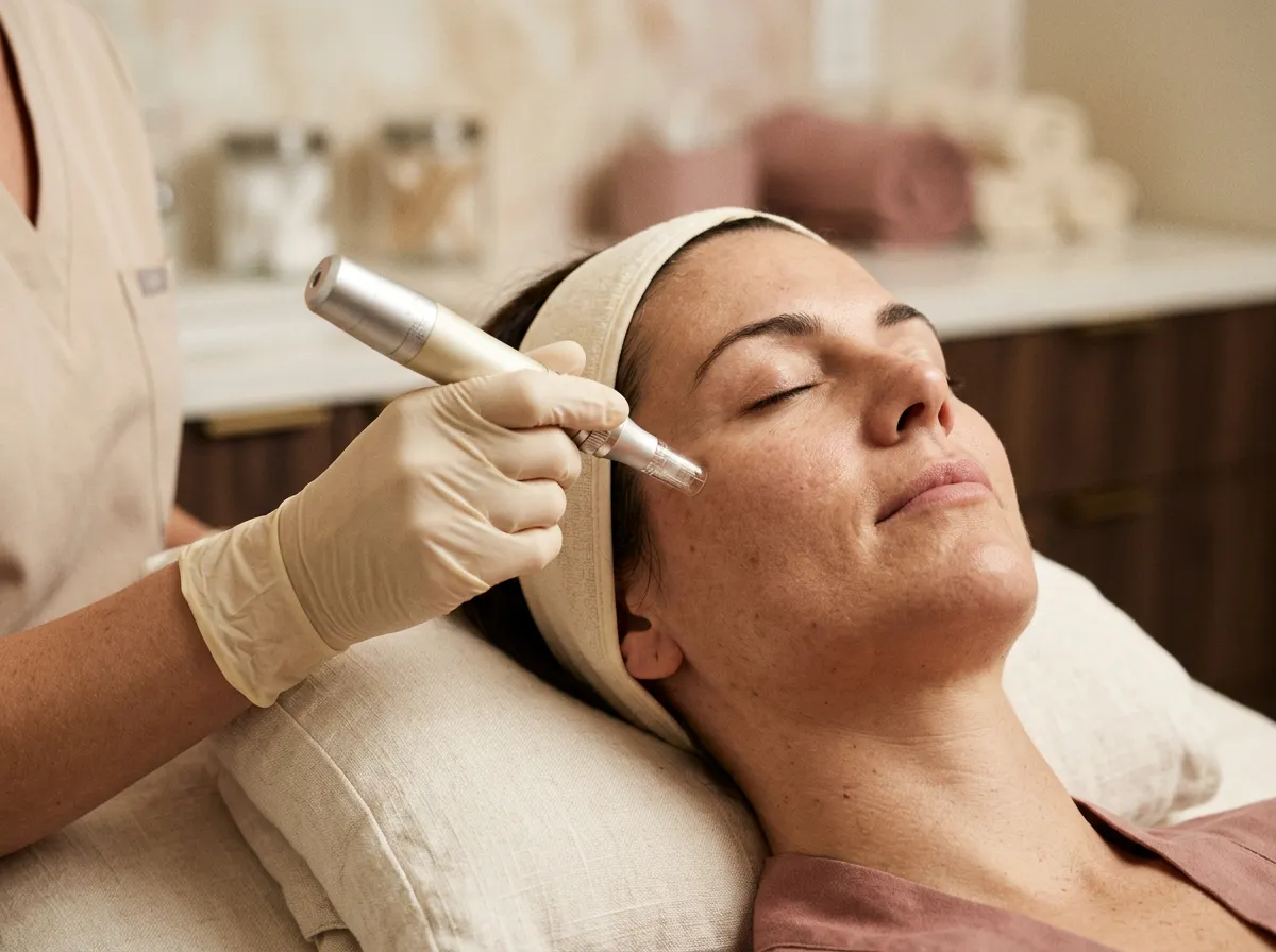 PRP microneedling vampire facial procedure at a Pickering medical spa