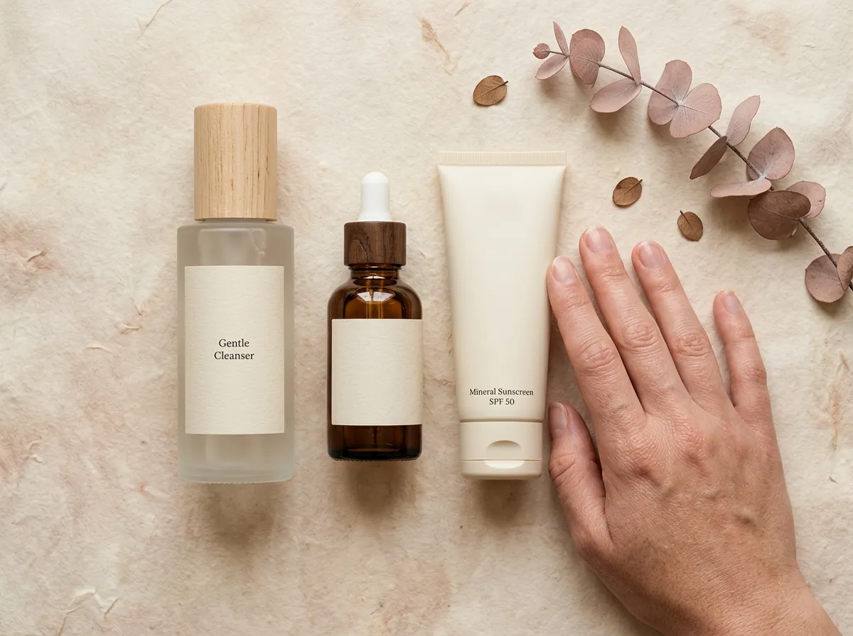 Post-treatment skincare routine products for vampire facial aftercare in Pickering