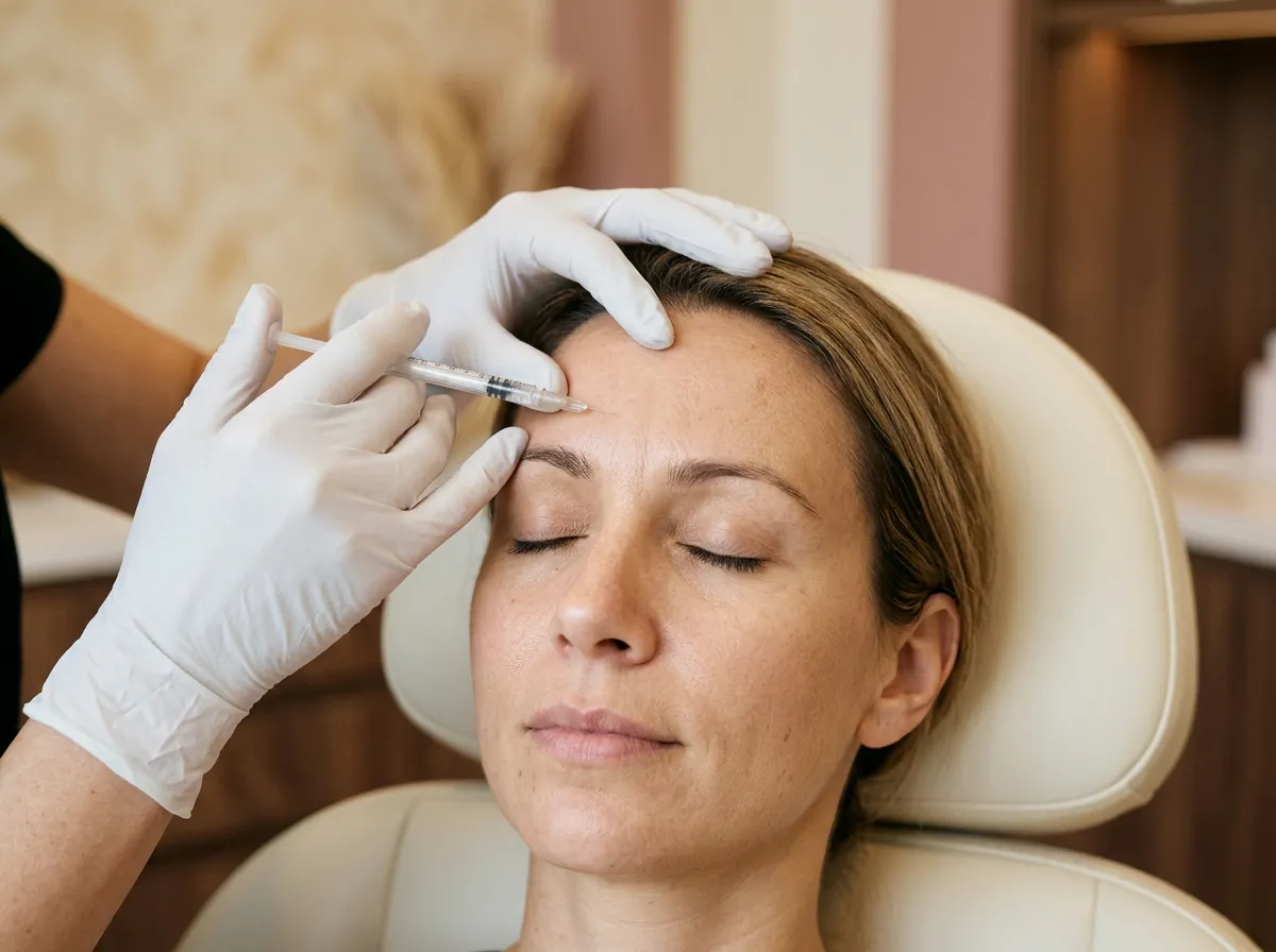 RN performing anti-wrinkle injection treatment at a Pickering medical spa